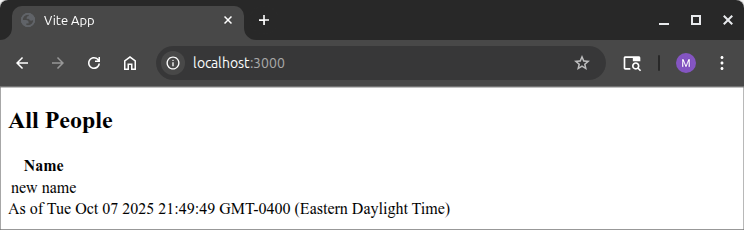 The frontend, without styling