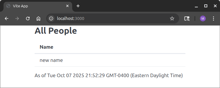 The frontend, with styling