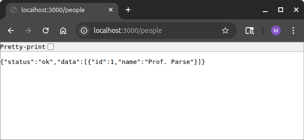 Chrome displaying data